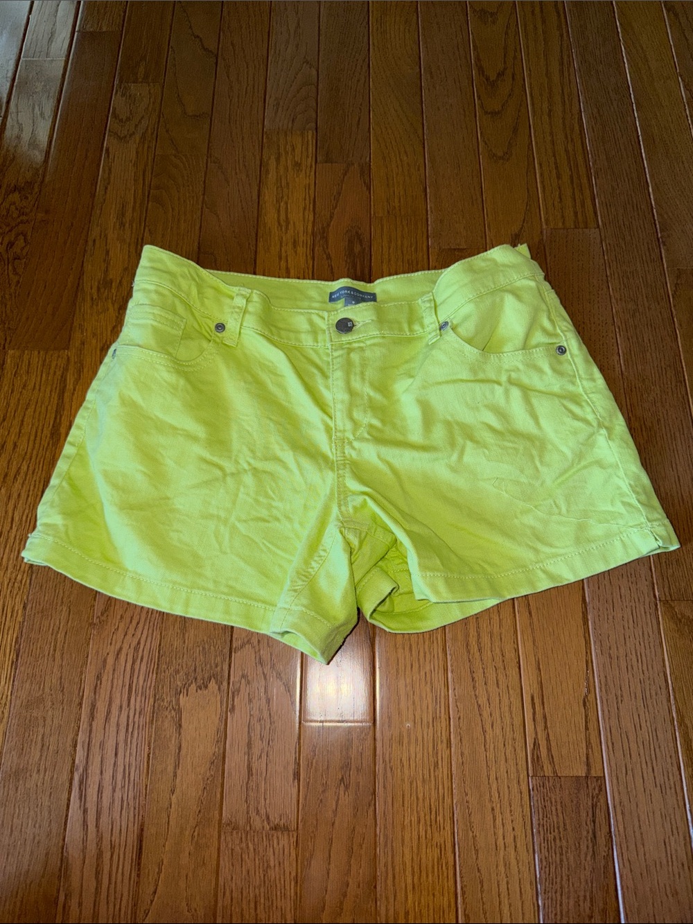 Women's Lime Green Denim Shorts New York & Company